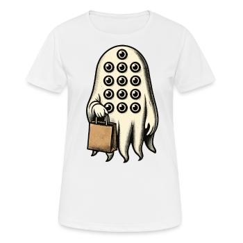 Gespenstische Party Lustiges Halloween Streetwear - Frauen T-Shirt atmungsaktiv - Weiß - Vorne - AI Model Female 172 dark (172cm)