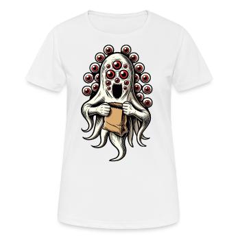 Gespenstische Party Lustiges Halloween Streetwear - Frauen T-Shirt atmungsaktiv - Weiß - Vorne - AI Model Female 172 dark (172cm)