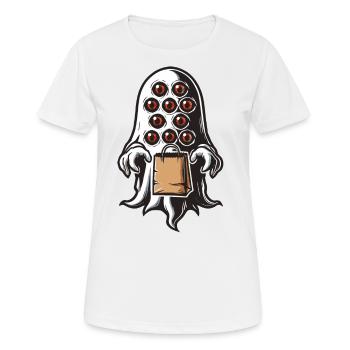 Gespenstische Party Lustiges Halloween Streetwear - Frauen T-Shirt atmungsaktiv - Weiß - Vorne - AI Model Female 172 dark (172cm)