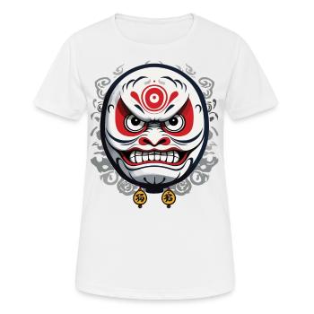 Japanischer Daruma Ästhetisches Vintage Design - Frauen T-Shirt atmungsaktiv - Weiß - Vorne - AI Model Female 172 dark (172cm)