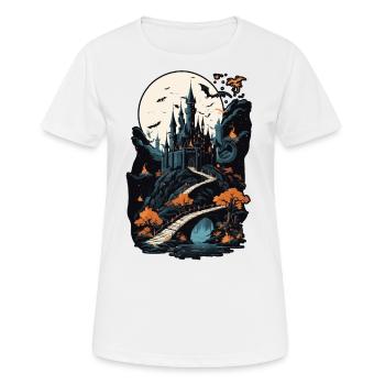 Château hanté effrayant Château hanté magique - T-shirt respirant Femme - blanc - Devant - AI Model Female 172 dark (172cm)