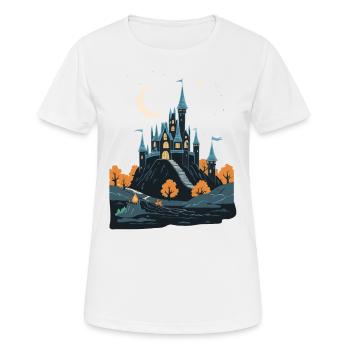 Château hanté effrayant Château hanté magique - T-shirt respirant Femme - blanc - Devant - AI Model Female 172 dark (172cm)