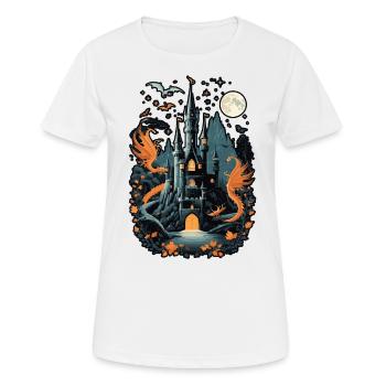 Château hanté effrayant Château hanté magique - T-shirt respirant Femme - blanc - Devant - AI Model Female 172 dark (172cm)