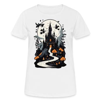 Château hanté effrayant Château hanté magique - T-shirt respirant Femme - blanc - Devant - AI Model Female 172 dark (172cm)