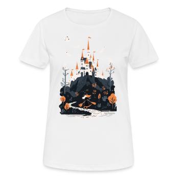 Château hanté effrayant Château hanté magique - T-shirt respirant Femme - blanc - Devant - AI Model Female 172 dark (172cm)