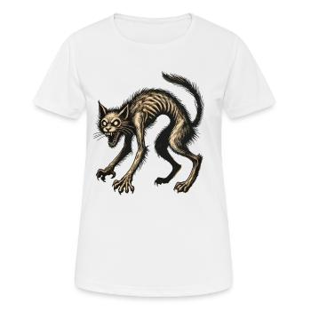 Magische Hexenkatze Entsetzliche Horror Katze - Frauen T-Shirt atmungsaktiv - Weiß - Vorne - AI Model Female 172 dark (172cm)
