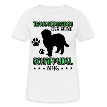 Schafpudel nicht vertrauen Hütepudel - Frauen T-Shirt atmungsaktiv - Weiß - Vorne - AI Model Female 172 dark (172cm)
