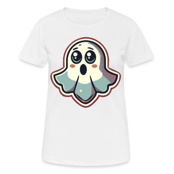Erschrockenes Gespenst Lustiges Geister Design - Frauen T-Shirt atmungsaktiv - Weiß - Vorne - AI Model Female 172 dark (172cm)