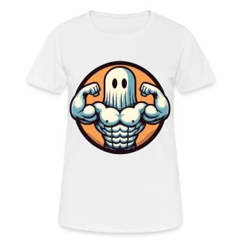 Bodybuilding Gespenst Muskelaufbau an Halloween - Frauen T-Shirt atmungsaktiv - Weiß - Vorne - AI Model Female 172 dark (172cm)