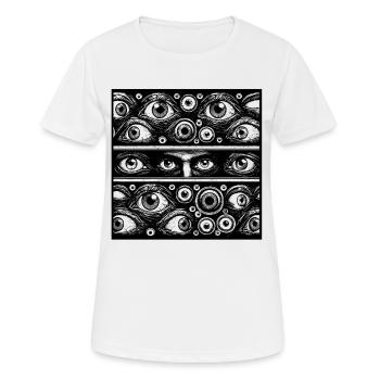 Gloomy Eyes Creepy Halloween Design - Women's Breathable T-Shirt - white - Front - AI Model Female 172 dark (172cm)