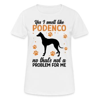 Podenco Greyhound Smell to Podenco - Women's Breathable T-Shirt - white - Front - AI Model Female 172 dark (172cm)