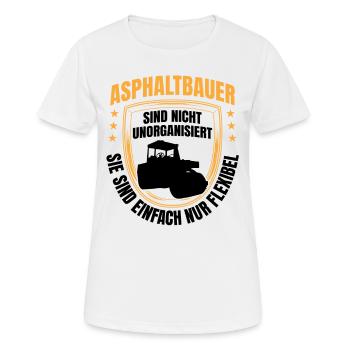 Les constructeurs d’asphalte sont flexibles Construction de routes - T-shirt respirant Femme - blanc - Devant - AI Model Female 172 dark (172cm)