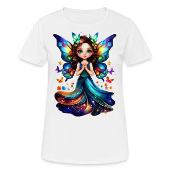 Charmante fée papillon - T-shirt respirant Femme - blanc - Devant - AI Model Female 172 dark (172cm)
