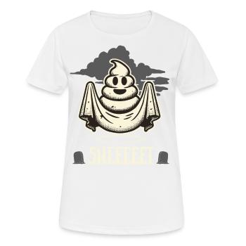 Halloween Poop Pile Ghost Sheet Fun - Women's Breathable T-Shirt - white - Front - AI Model Female 172 dark (172cm)