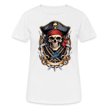 Funny Pirate Outfit Jolly Roger Design - Women's Breathable T-Shirt - white - Front - AI Model Female 172 dark (172cm)