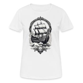Adventurous Viking journey on the high seas - Women's Breathable T-Shirt - white - Front - AI Model Female 172 dark (172cm)