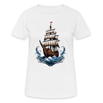 Majestic sailing ship on the high seas - Women's Breathable T-Shirt - white - Front - AI Model Female 172 dark (172cm)