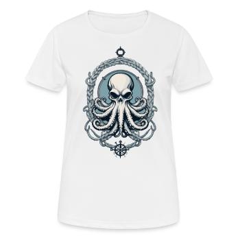 Pieuvre Monstre Marin Style Vintage - T-shirt respirant Femme - blanc - Devant - AI Model Female 172 dark (172cm)