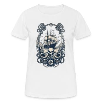 Adventure on the high seas with pirate ship - Women's Breathable T-Shirt - white - Front - AI Model Female 172 dark (172cm)