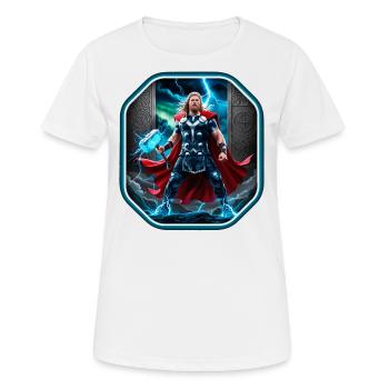 Thor, dieu du tonnerre - T-shirt respirant Femme - blanc - Devant - AI Model Female 172 dark (172cm)