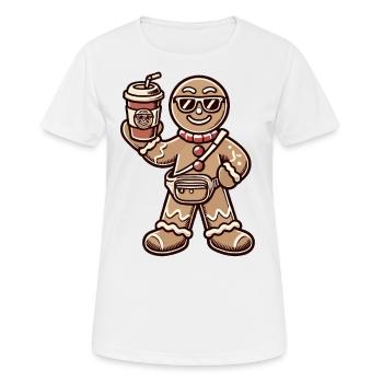 Funny Gingerbread Snob Christmas Fun - Women's Breathable T-Shirt - white - Front - AI Model Female 172 dark (172cm)