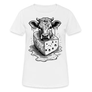 Alm raclette shirt with rustic Swiss flair - Women's Breathable T-Shirt - white - Front - AI Model Female 172 dark (172cm)