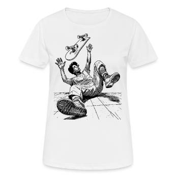 Typischer Skater-Sturz – Humorvolles Shirt - Frauen T-Shirt atmungsaktiv - Weiß - Vorne - AI Model Female 172 dark (172cm)