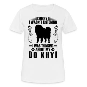 Pensée de Do Khyi Dogue tibétain Mastiff tibétain - T-shirt respirant Femme - blanc - Devant - AI Model Female 172 dark (172cm)
