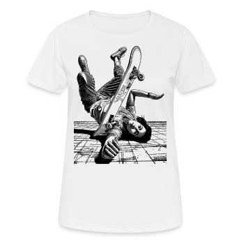 Skater T-Shirt – Dein Sturz, dein Lifestyle - Frauen T-Shirt atmungsaktiv - Weiß - Vorne - AI Model Female 172 dark (172cm)
