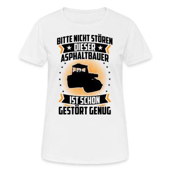 Un constructeur d’asphalte est suffisamment perturbé par la construction de sa route - T-shirt respirant Femme - blanc - Devant - AI Model Female 172 dark (172cm)