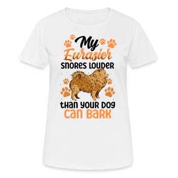 L’Eurasier ronfle plus fort Spitz Eurasien - T-shirt respirant Femme - blanc - Devant - AI Model Female 172 dark (172cm)