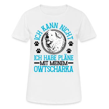 Plans d’Ovcharka avec Ovcharka du Caucase - T-shirt respirant Femme - blanc - Devant - AI Model Female 172 dark (172cm)