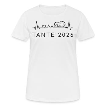 Je vais être une tante 2026 battement de cœur grossesse - T-shirt respirant Femme - blanc - Devant - AI Model Female 172 dark (172cm)