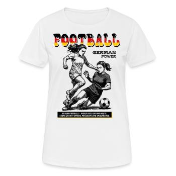 Deutsche Fußballerin Shirt: Ballkontrolle pur - Frauen T-Shirt atmungsaktiv - Weiß - Vorne - AI Model Female 172 dark (172cm)