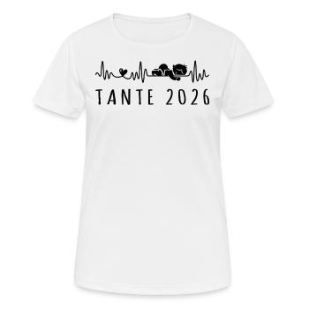 Ich Werde Tante 2026 Herzschlag Schwangerschaft - Frauen T-Shirt atmungsaktiv - Weiß - Vorne - AI Model Female 172 dark (172cm)