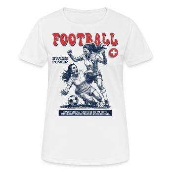 Foul mit Ansage: Swiss Fußballspielerin Shirt - Frauen T-Shirt atmungsaktiv - Weiß - Vorne - AI Model Female 172 dark (172cm)