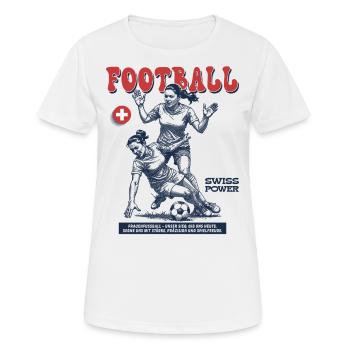 Foul mit Haltung: Schweizer Fußballerin Shirt - Frauen T-Shirt atmungsaktiv - Weiß - Vorne - AI Model Female 172 dark (172cm)