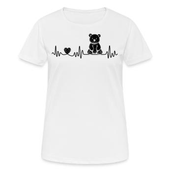Teddy Bear Heartbeat pour jouet en peluche Fan de jouets en peluche - T-shirt respirant Femme - blanc - Devant - AI Model Female 172 dark (172cm)