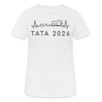 Future Tata 2026 Battement Cœur Annonce Grossesse - T-shirt respirant Femme - blanc - Devant - AI Model Female 172 dark (172cm)