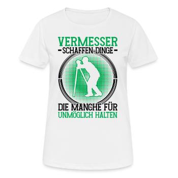 Arpenteur-géomètre impossible arpenteur - T-shirt respirant Femme - blanc - Devant - AI Model Female 172 dark (172cm)
