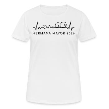 Future Big Sister 2026 Herzfrequenz Schwangerschaft - Frauen T-Shirt atmungsaktiv - Weiß - Vorne - AI Model Female 172 dark (172cm)