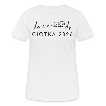 Tante 2026 Battement de cœur Grossesse Polonais - T-shirt respirant Femme - blanc - Devant - AI Model Female 172 dark (172cm)