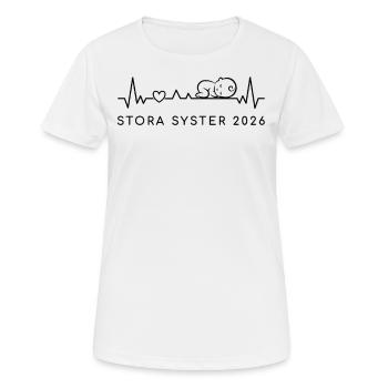 Große Schwester 2026 Herzschlag Schwedisch - Frauen T-Shirt atmungsaktiv - Weiß - Vorne - AI Model Female 172 dark (172cm)
