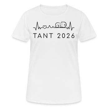 Tante 2026 Battement de cœur Grossesse Suédois - T-shirt respirant Femme - blanc - Devant - AI Model Female 172 dark (172cm)