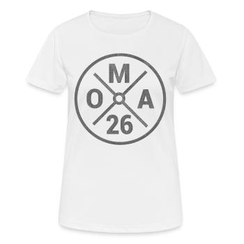 Oma 2026 Baby Schwangerschaft Ankündigung - Frauen T-Shirt atmungsaktiv - Weiß - Vorne - AI Model Female 172 dark (172cm)