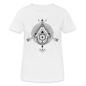 Géométrie triangulaire - T-shirt respirant Femme - blanc - Devant - AI Model Female 172 dark (172cm)