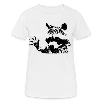 racoon - Women's Breathable T-Shirt - white - Front - AI Model Female 172 dark (172cm)