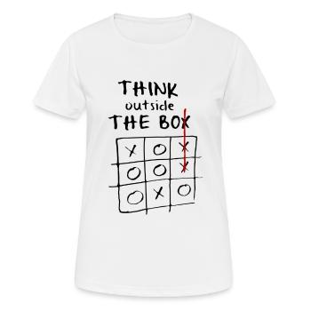 Think Outside The Box Tic Tac Toe | Unisex T-Shirt - Frauen T-Shirt atmungsaktiv - Weiß - Vorne - AI Model Female 172 dark (172cm)