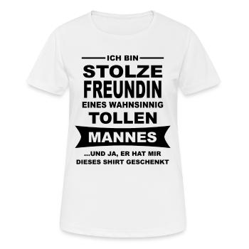 stolze Freundin - Frauen T-Shirt atmungsaktiv - Weiß - Vorne - AI Model Female 172 dark (172cm)
