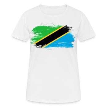 Drapeau drapeau tanzanie - T-shirt respirant Femme - blanc - Devant - AI Model Female 172 dark (172cm)